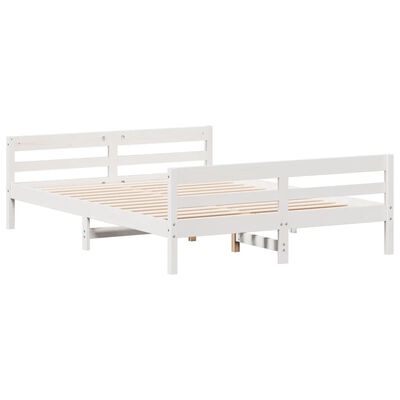 vidaXL Cadre de lit sans matelas blanc 140x200 cm bois de pin massif