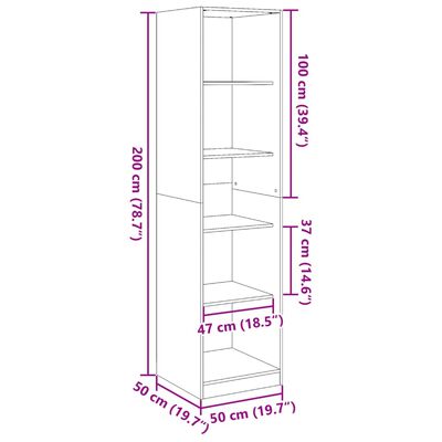 vidaXL Garde-robe Blanc 50x50x200 cm Bois d'ingénierie