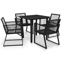 vidaXL Mobilier à dîner d'extérieur 5 pcs Rotin PVC Noir