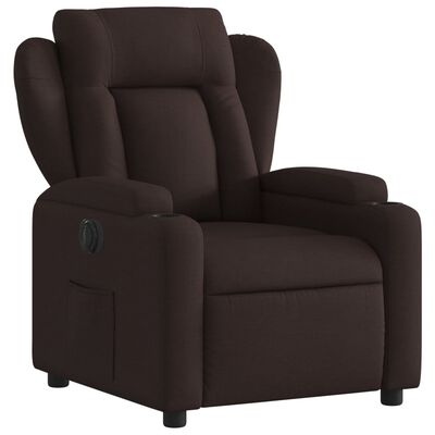 vidaXL Fauteuil inclinable électrique Marron foncé Tissu