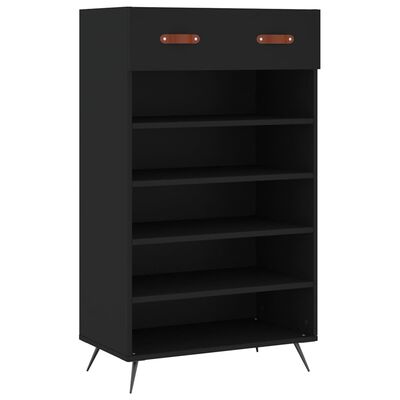 vidaXL Armoire à chaussures noir 60x35x105 cm bois d'ingénierie