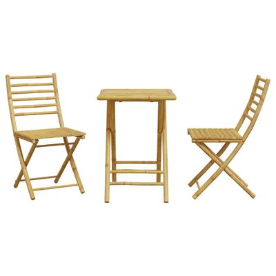 vidaXL Ensemble de bistro 3 pcs bambou