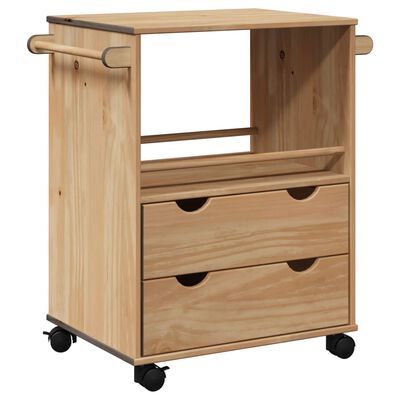 vidaXL Chariot de cuisine OTTA 59x45x80 cm bois massif de pin