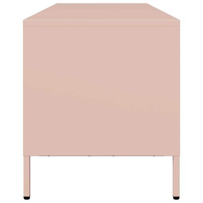 vidaXL Meuble TV rose 135x39x43,5 cm acier laminé à froid