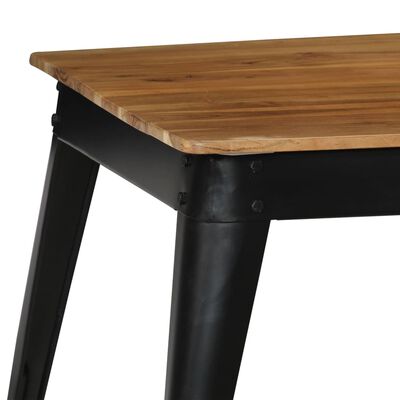 vidaXL Table à manger Bois d'acacia massif et acier 75x75x76 cm