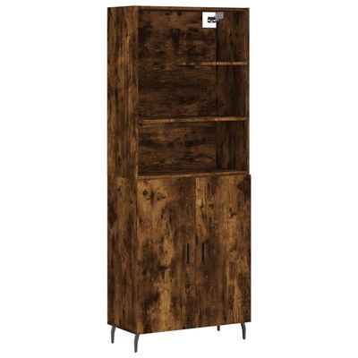 vidaXL Buffet haut Chêne fumé 69,5x34x180 cm Bois d'ingénierie