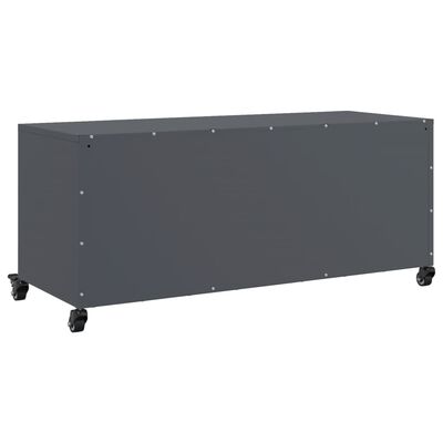 vidaXL Meuble TV anthracite 100,5x39x43,5 cm acier