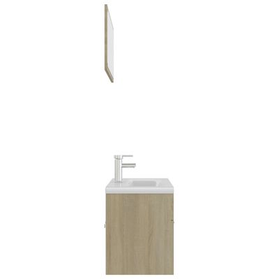 vidaXL Ensemble de meubles de salle de bain Chêne sonoma Aggloméré