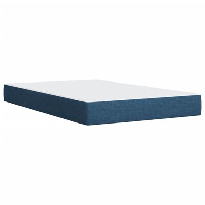 vidaXL Sommier à lattes de lit avec matelas Bleu 120x200 cm Tissu