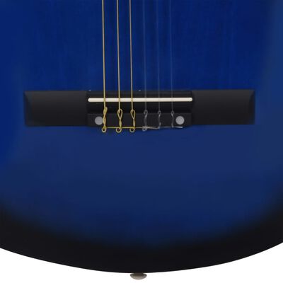 vidaXL Jeu de guitare classique pour débutants 8 pcs Bleu 1/2 34"