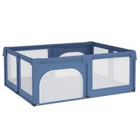 vidaXL Parc pour bébé avec 2 portes Bleu clair Tissu Oxford