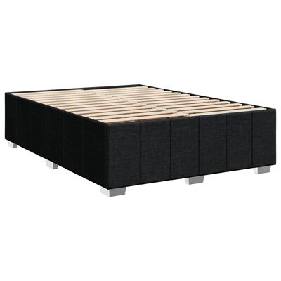 vidaXL Sommier à lattes de lit avec matelas Noir 140x200 cm Tissu