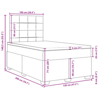 vidaXL Sommier à lattes de lit et matelas Vert foncé 120x200cm Velours