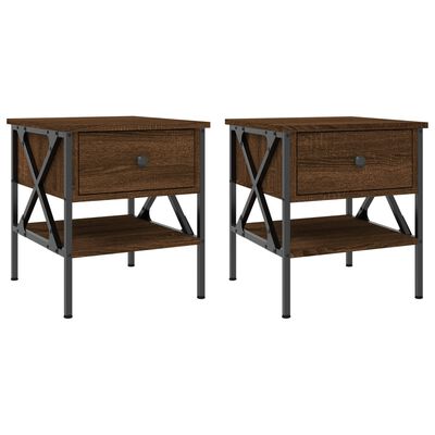 vidaXL Tables de chevet 2 pcs chêne marron 40x42x45 cm bois ingénierie