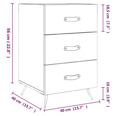 vidaXL Table de chevet chêne fumé 40x40x66 cm bois d'ingénierie