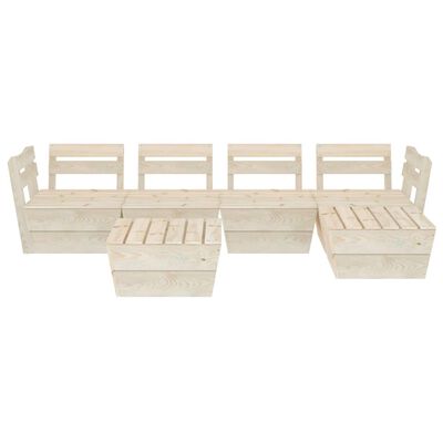 vidaXL Salon de jardin palette 6 pcs Bois d'épicéa imprégné