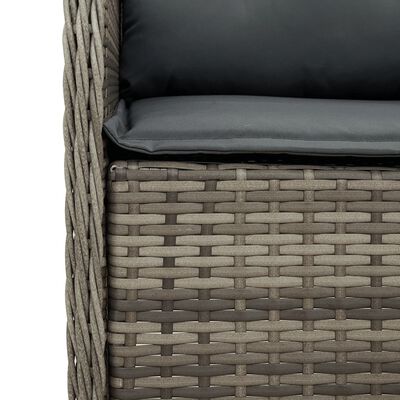 vidaXL Ensemble à manger de jardin et coussins 7 pcs gris rotin