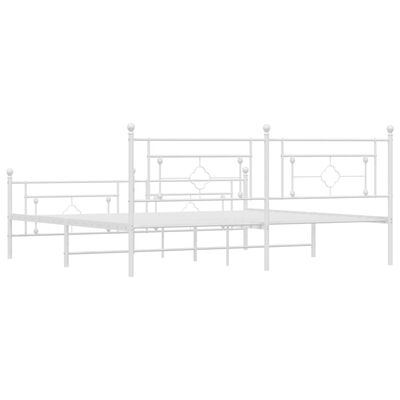 vidaXL Cadre de lit métal sans matelas et pied de lit blanc 200x200 cm