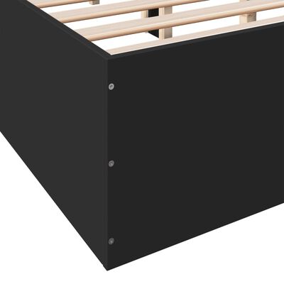 vidaXL Cadre de lit sans matelas noir 135x190 cm