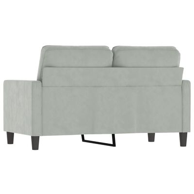 vidaXL Canapé à 2 places Gris clair 120 cm Velours