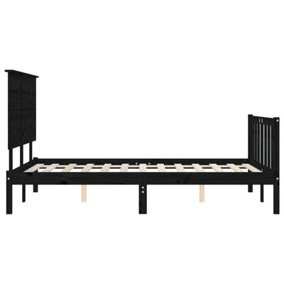 vidaXL Cadre de lit sans matelas noir 120x200 cm bois de pin massif