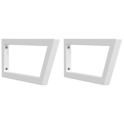 vidaXL Supports d'étagères pour lavabo 2 pcs blanc trapèze acier