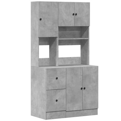 vidaXL Armoire de cuisine gris béton 95x50x180 cm bois d'ingénierie