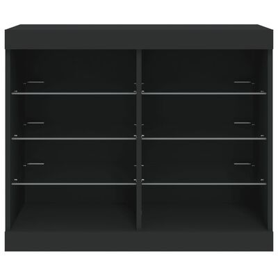 vidaXL Buffet avec lumières LED noir 81x37x67 cm