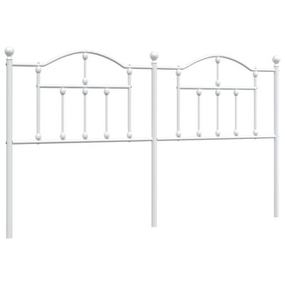 vidaXL Tête de lit métal blanc 160 cm