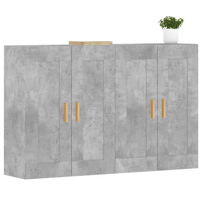 vidaXL Armoires murales 2 pcs gris béton bois d'ingénierie