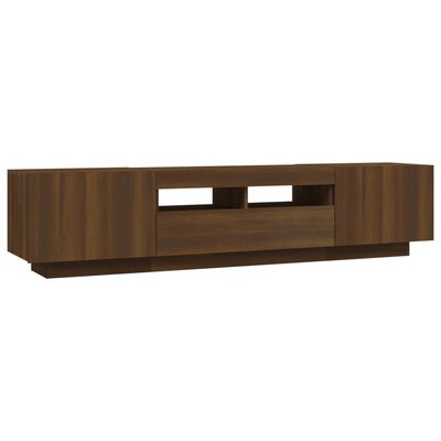 vidaXL Ensemble de meubles TV avec lumières LED 2 pcs Chêne marron