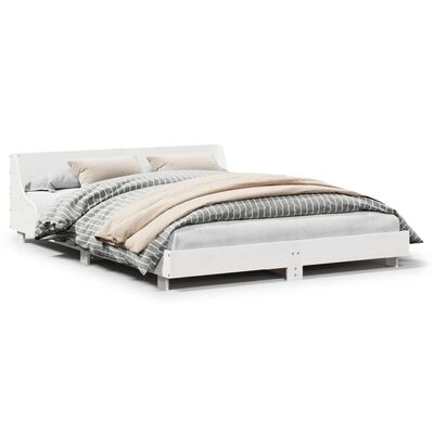 vidaXL Cadre de lit sans matelas blanc 150x200 cm bois de pin massif