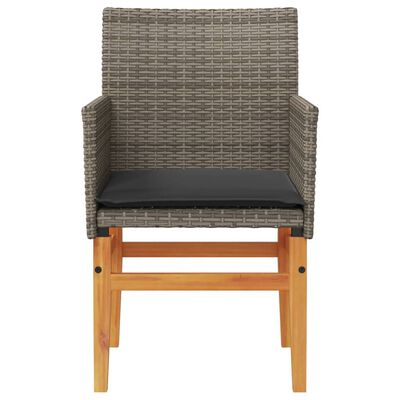 vidaXL Chaises de jardin coussins lot de 2 gris résine tressée et bois