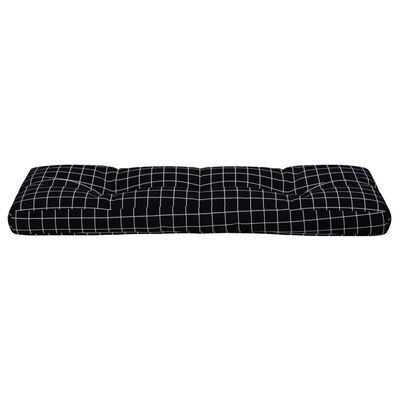 vidaXL Coussin de palette motif à carreaux noir 120x40x12 cm tissu