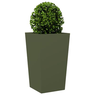 vidaXL Jardinières 2 pcs vert olive 45x45x75 cm acier