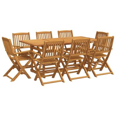 vidaXL Ensemble à manger de jardin 9 pcs bois massif d'acacia