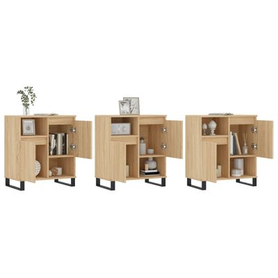 vidaXL Buffets 3 pcs Chêne sonoma Bois d'ingénierie