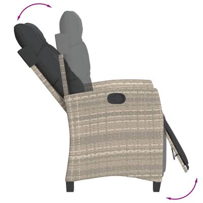 vidaXL Ensemble à manger de jardin et coussins 5 pcs gris clair rotin