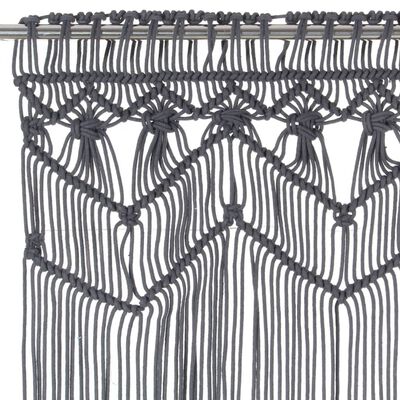 vidaXL Rideau en macramé Anthracite 140x240 cm Coton