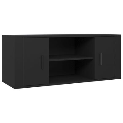 vidaXL Meuble TV Noir 100x35x40 cm Bois d'ingénierie