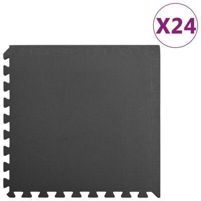 vidaXL Tapis de sol 24 pcs 8,64㎡ Mousse EVA Noir