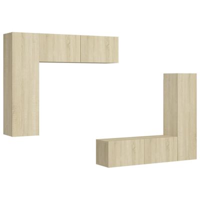 vidaXL Ensemble de meubles TV 4 pcs Chêne sonoma Bois d'ingénierie