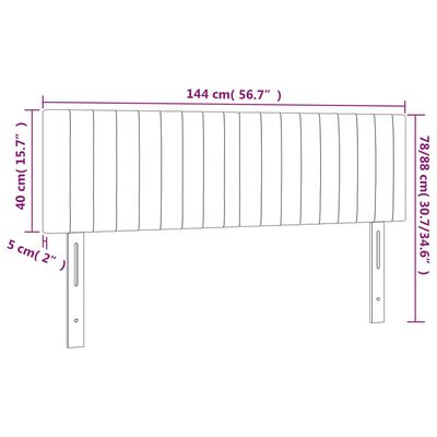 vidaXL Têtes de lit 2 pcs gris foncé 72x5x78/88 cm velours