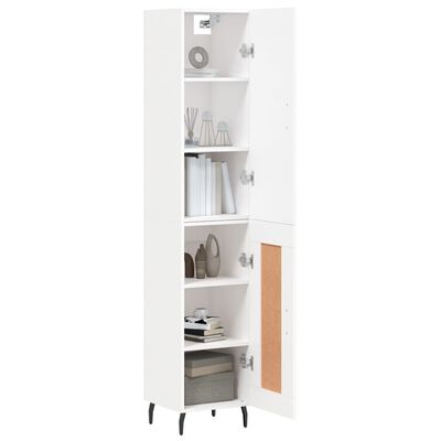 vidaXL Buffet haut Blanc 34,5x34x180 cm Bois d'ingénierie