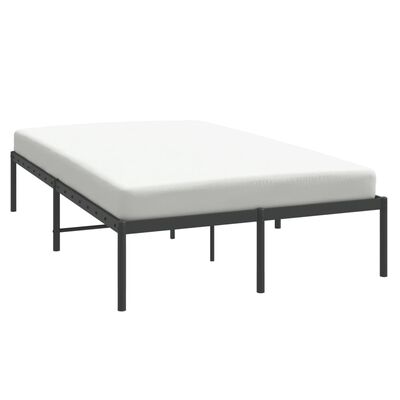 vidaXL Cadre de lit métal sans matelas noir 135x190 cm