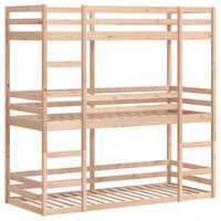 vidaXL Lit superposé triple 75x190 cm bois de pin massif