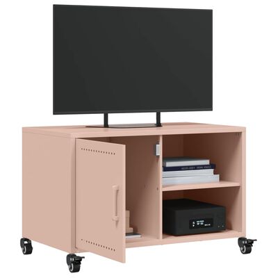 vidaXL Meuble TV rose 68x39x43,5 cm acier