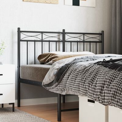 vidaXL Tête de lit métal noir 120 cm