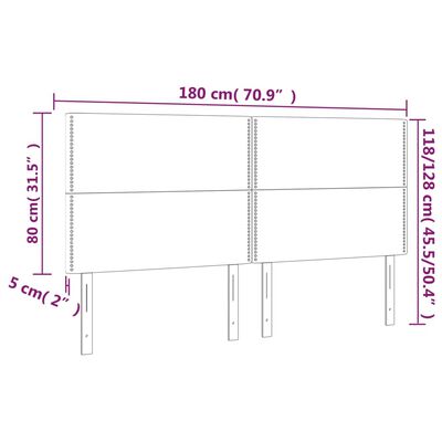 vidaXL Tête de lit à LED Cappuccino 180x5x118/128 cm Similicuir