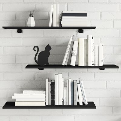 vidaXL Panneaux de bibliothèque 4 pcs Noir 80x30x1,5 cm Aggloméré